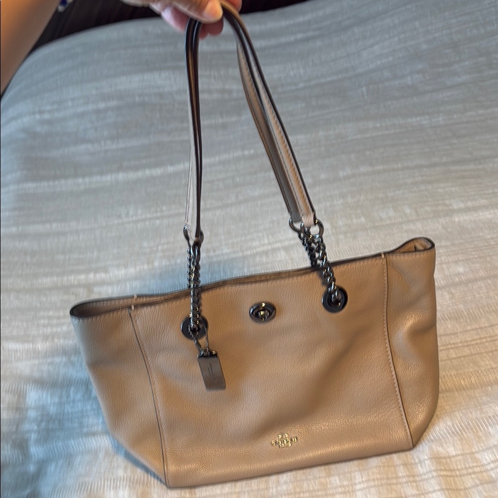 Coach Tan Leather Tote Bag